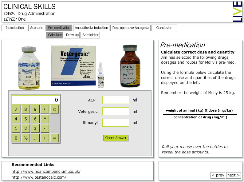 Drug administration screen shot